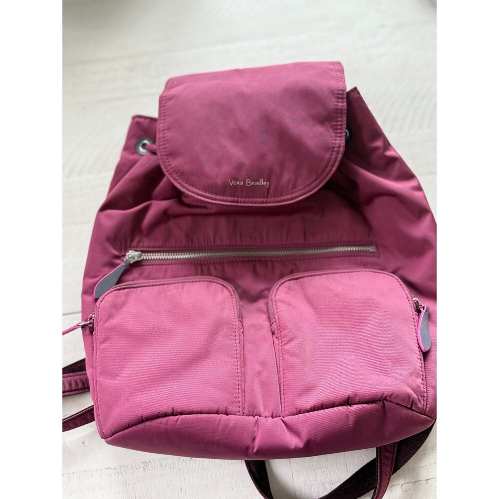 VERA BRADLEY Midtown Cargo Backpack Hawthorn Rose Pink Water Resistant 11x14x5